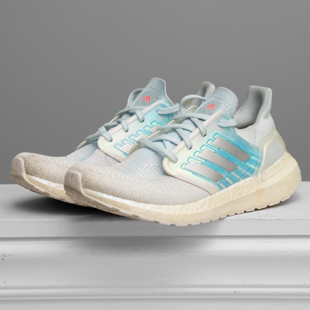Adidas Ultraboost 20 Sky Tint Iridescent Pearl W Sz 8.5 Athleisure Prime Knit